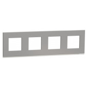 Рамка 4-постова горизонтальна Unica Pure алюміній матовий/біла, Schneider Electric міні-фото