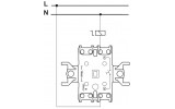 Выключатель кнопочный "Свет" (самозажимные клеммы) Asfora бронза, Schneider Electric изображение 3 (схема)