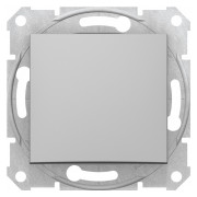 Выключатель 1-клавишный кнопочный Sedna алюминий, Schneider Electric мини-фото
