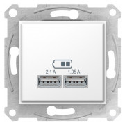 Розетка USB двойная 2,1A Sedna белая, Schneider Electric мини-фото
