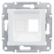 Накладка для 1 модуля AMP, MOLEX, KELINE, кат.5e, кат.6 UTP Sedna белая, Schneider Electric мини-фото