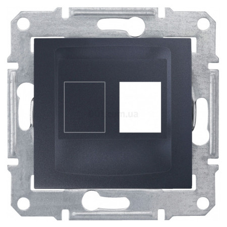 Накладка для 1 модуля AMP, MOLEX, KELINE, кат.5e, кат.6 UTP Sedna графіт, Schneider Electric (SDN4300670) фото