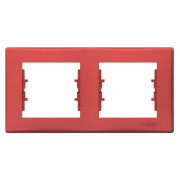 Рамка 2-постовая горизонтальная Sedna красная, Schneider Electric мини-фото
