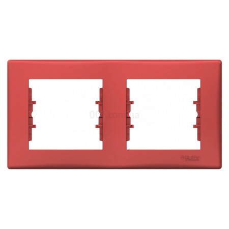 Рамка 2-постовая горизонтальная Sedna красная, Schneider Electric (SDN5800341) фото