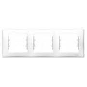 Рамка 3-постовая горизонтальная Sedna белая, Schneider Electric мини-фото