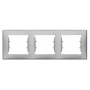 Рамка 3-постова горизонтальна Sedna алюміній, Schneider Electric міні-фото