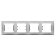 Рамка 4-постова горизонтальна Sedna алюміній, Schneider Electric міні-фото