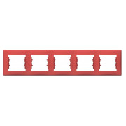 Рамка 5-постовая горизонтальная Sedna красная, Schneider Electric мини-фото