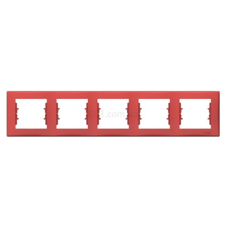 Рамка 5-постова горизонтальна Sedna червона, Schneider Electric (SDN5800941) фото