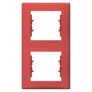 Рамка 2-постовая вертикальная Sedna красная, Schneider Electric мини-фото