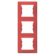 Рамка 3-постовая вертикальная Sedna красная, Schneider Electric мини-фото