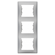 Рамка 3-постовая вертикальная Sedna алюминий, Schneider Electric мини-фото