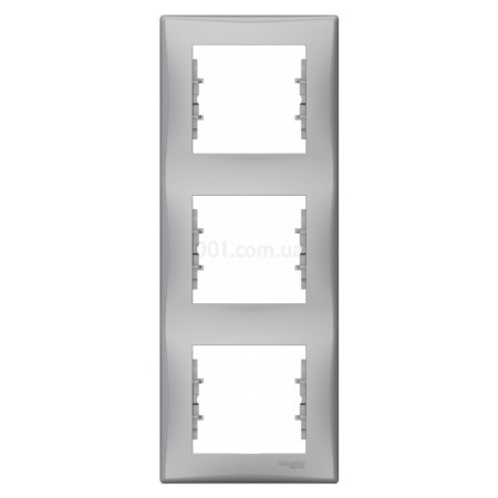 Рамка 3-постовая вертикальная Sedna алюминий, Schneider Electric (SDN5801360) фото