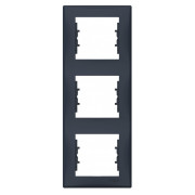 Рамка 3-постовая вертикальная Sedna графит, Schneider Electric мини-фото