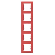 Рамка 5-постовая вертикальная Sedna красная, Schneider Electric мини-фото