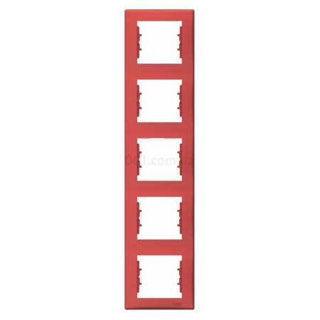 Рамка 5-постовая вертикальная Sedna красная, Schneider Electric (SDN5801541) фото