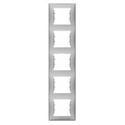 Рамка 5-постовая вертикальная Sedna алюминий, Schneider Electric мини-фото