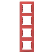 Рамка 4-постовая вертикальная Sedna красная, Schneider Electric мини-фото