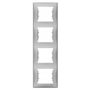 Рамка 4-постовая вертикальная Sedna алюминий, Schneider Electric мини-фото