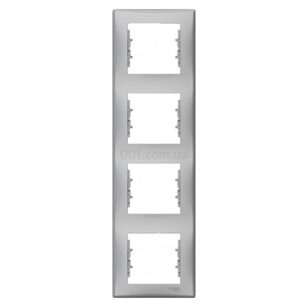 Рамка 4-постова вертикальна Sedna алюміній, Schneider Electric (SDN5802060) фото