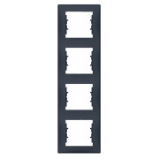 Рамка 4-постовая вертикальная Sedna графит, Schneider Electric мини-фото