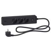 Подовжувач на 3 розетки з з/к + 2 USB чорний 1.5м Unica Extend, Schneider Electric міні-фото