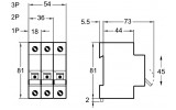 Автоматический выключатель ВА63 1P+N 50 А хар-ка C, Schneider Electric изображение 2 (габаритные размеры)