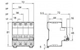 Габаритные размеры модульных автоматических выключателей Schneider Electric RESI9 изображение