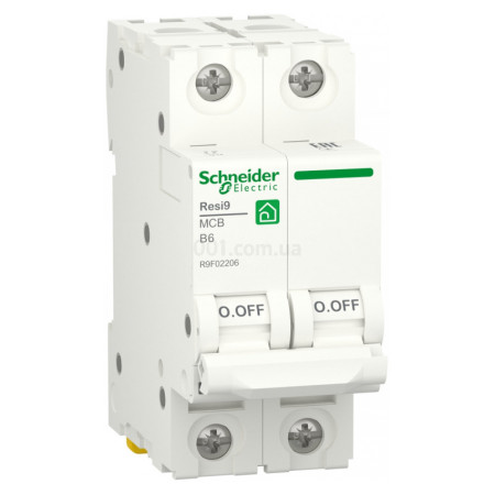 Автоматичний вимикач RESI9 6kА 2P 6 А В, Schneider Electric (R9F02206) фото