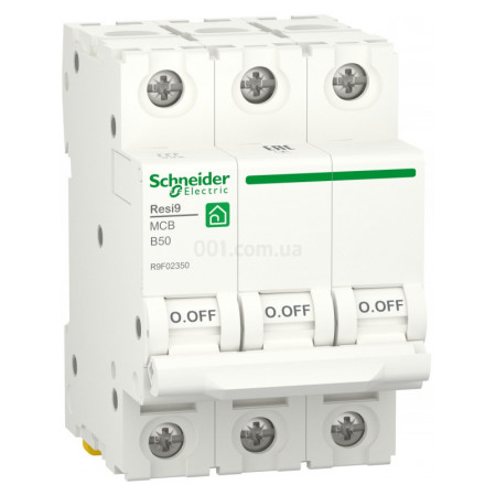 Автоматичний вимикач RESI9 6kА 3P 50 А В, Schneider Electric (R9F02350) фото