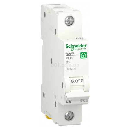 Автоматичний вимикач RESI9 6kА 1P 6 А C, Schneider Electric (R9F12106) фото