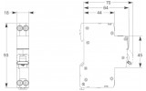 Габаритні розміри одномодульних диференційних автоматичних вимикачів Schneider Electric RESI9 зображення