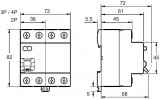 Габаритные размеры дифференциальных выключателей (УЗО) Schneider Electric Easy9 изображение