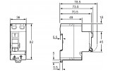 Габаритные размеры двухполюсных дифференциальных выключателей (УЗО) Schneider Electric RESI9 изображение