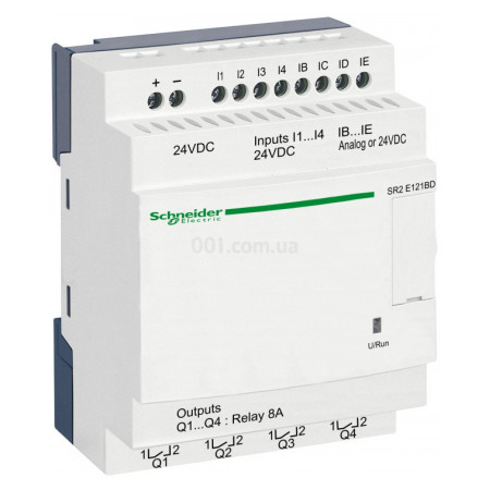 Програмоване реле (ПЛК) Zelio Logic 8 вх./4 вих. 24В DC годинник, Schneider Electric (SR2E121BD) фото