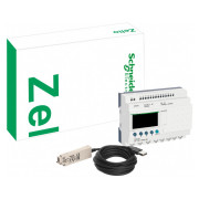 Комплект Zelio Logic (ПЛК SR2B201BD + USB кабель + Zelio Soft 2) 12 вх./8 вых. 24В DC, Schneider Electric мини-фото