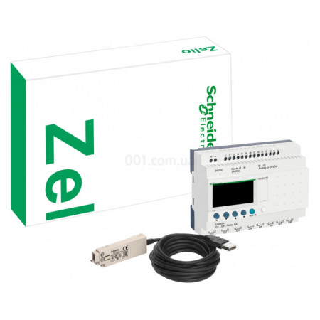 Комплект Zelio Logic (ПЛК SR2B121BD + USB кабель + Zelio Soft 2) 8 вх./4 вих. 24В DC, Schneider Electric (SR2PACKBD) фото