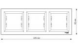 Габаритные размеры трехместной горизонтальной рамки Schneider Electric серии Asfora арт. EPH5800321 изображение