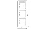 Габаритные размеры трехместной вертикальной рамки Schneider Electric серии Asfora арт. EPH5810321 изображение