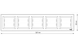 Габаритные размеры пятиместной горизонтальной рамки Schneider Electric серии Asfora арт. EPH5800523 изображение