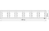Габаритные размеры шестиместной горизонтальной рамки Schneider Electric серии Asfora арт. EPH5800621 изображение