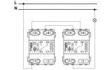 Пример соединения двух выключателей одноклавишных проходных Asfora Schneider Electric (управление одной нагрузкой с двух мест) изображение