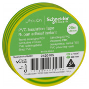 Изолента 19 мм×20 м желто-зеленая, Schneider Electric мини-фото