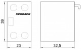 Блок дополнительных контактов фронтальный для CUBICO Classic 1НO+1НЗ, Schrack Technik изображение 2 (габаритные размеры)