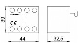 Блок дополнительных контактов фронтальный для CUBICO Classic 2НO+2НЗ, Schrack Technik изображение 2 (габаритные размеры)