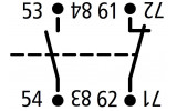 Блок дополнительных контактов для контактора габарит 2-4 1НО+1НЗ боковой второе положение, Schrack Technik изображение 2 (схема)