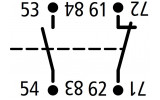 Блок дополнительных контактов для контактора габарит 5-6 1НО+1НЗ боковой второе положение, Schrack Technik изображение 2 (схема)