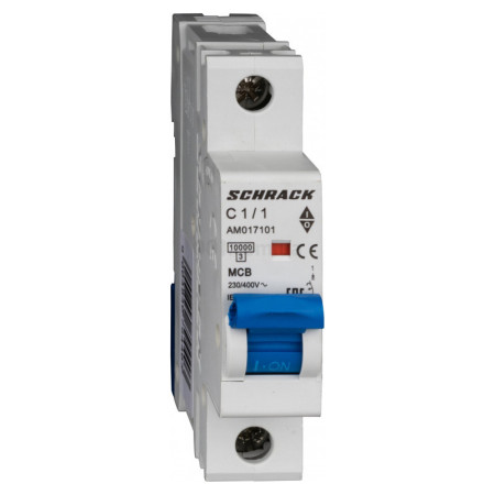 Модульний автоматичний вимикач AMPARO 1P 1А 10кА х-ка C, Schrack Technik (AM017101--) фото