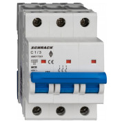 Модульный автоматический выключатель AMPARO 3P 1А 10кА х-ка C, Schrack Technik мини-фото
