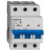 Модульний автоматичний вимикач AMPARO 3P 6А 10кА х-ка C, Schrack Technik міні-фото